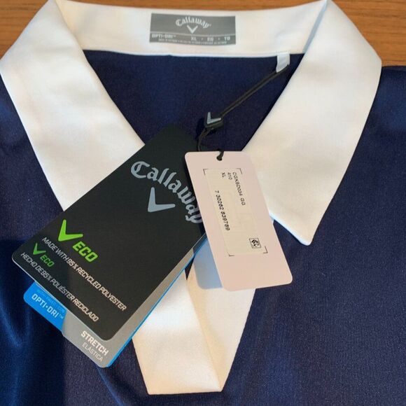 Calloway women's Opti-Dry golf shirt, new with tags, navy white, sz XL - Picture 6 of 11